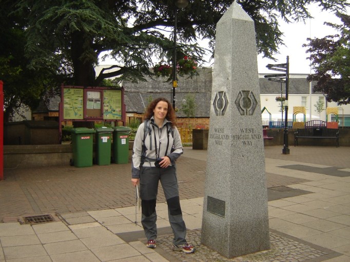 An der Startsäule des WHW in Milngavie (Foto:Hikekarin.com)