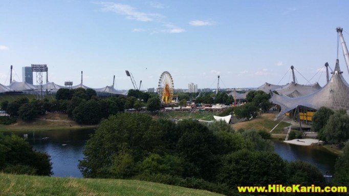 Olympiapark mit Olympiastadion und Rummel